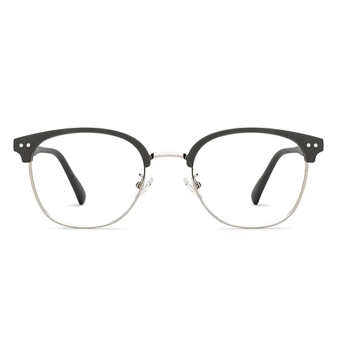 Silver Grey Half Rim Clubmaster Computer Glasses